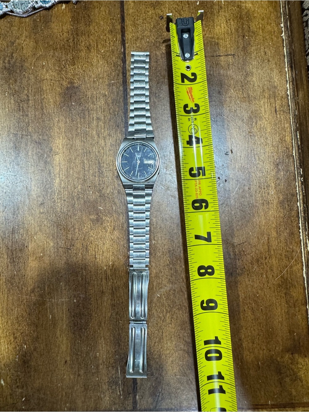 Seiko Silver Men's Stainless Steel Watch with Dark Dial